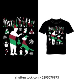  Merry Christmas-Dog T-Shirt Design, Puppy Shirt, Christmas Dog Sweater, Dog Lover Gift, Christmas Dog Owner Gift, Dog Mom Shirt, Holiday Tee– Printable Sublimation Design.