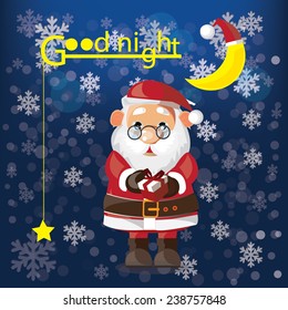 Merry Christmas.Good night vector