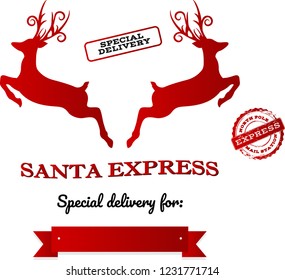 Merry Christmas-Happy New Year and Santa Express Vector Design