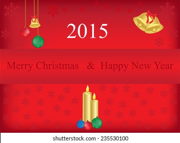 Merry Christmas.Happy New Year.2015.Vector template.