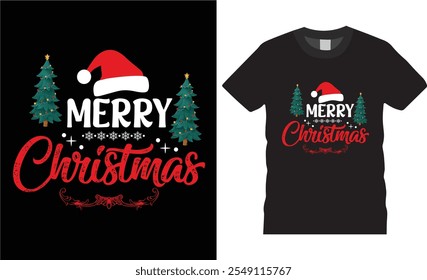 Merry christmas,.Merry Christmas T-shirts.
Christmas t-shirt design ready for print  benner,poster,pod any print,item
 fashion Santa Claus cards Christmas Tree Vector.Template 
