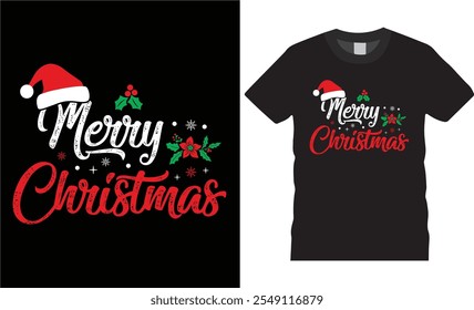 Merry christmas.Merry Christmas T-shirts.
Christmas t-shirt design ready for print  benner,poster,pod any print,item
 fashion Santa Claus cards Christmas Tree Vector. Template
