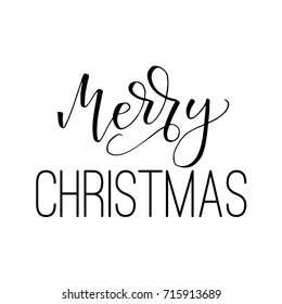 Merry Christmas-modern brush pen calligraphy composition.
