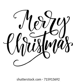 Merry Christmas-modern brush pen calligraphy composition.