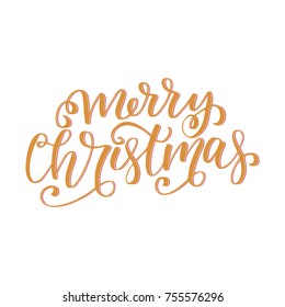 Merry Christmas-modern brush pen calligraphy composition.