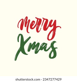 Merry ChristmasQuotes Hand Lettering Type for Holiday