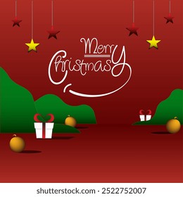 merry christmass background with illustration vector art