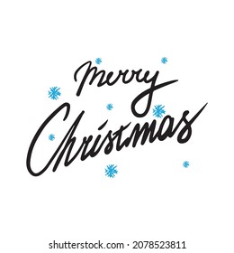 Merry Christmass calligraphic inscription on a white background. Eps 10