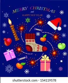 merry christmas,xmas holiday blue background.