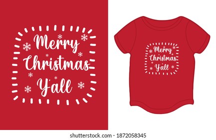 "Fröhliche Christus u'all" Typografie Weihnachts-T-Shirt-Design.