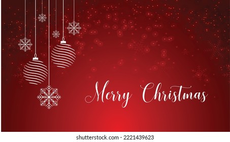 Merry chritmas banner for christmas celebration white font on red background