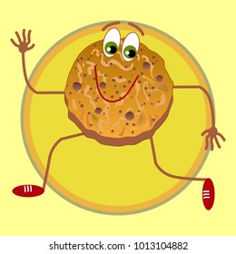 Merry cookie cartoon vector cute food carbohydrates calorie funny