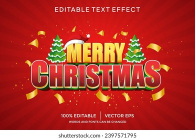 merry cristmas 3D text effect template
