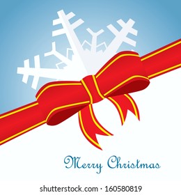 Merry Cristmas card with snowflake
