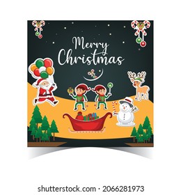 Merry cristmas day social banner