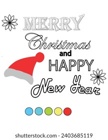 Merry Cristmas and happy new year greeting card 
