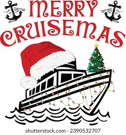 Merry Cruisemas Family Cruise Santa Hat Christmas Tree Lights, Cruise Trip	