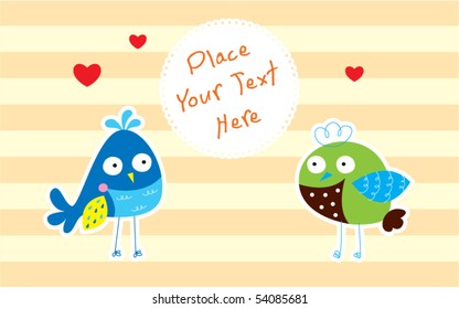 merry cute bird couple