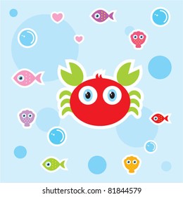 merry cute crab