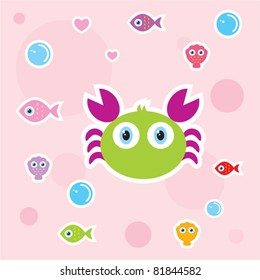merry cute crab