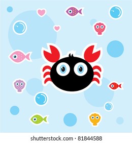 merry cute crab
