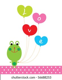 merry cute love frog