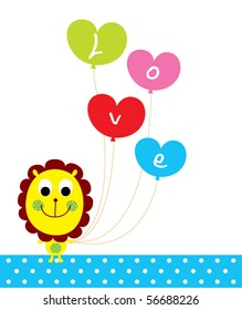 merry cute love lion