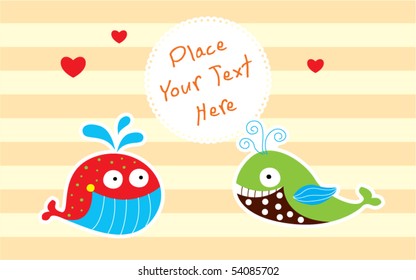 merry cute whale couple
