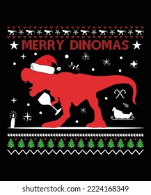 DISEÑO DE CAMISETAS EN T DE MERRY DINOMAS VECTOR
