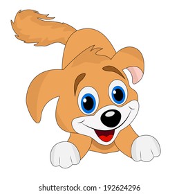 merry dog on a white background,  vector  illustration