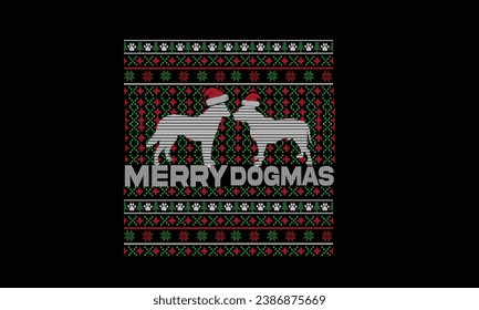 Merry dogmas Design.Christmas Dog sweater design.