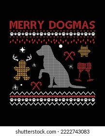 MERRY DOGMAS VECTOR
 T-SHIRT DESIGN