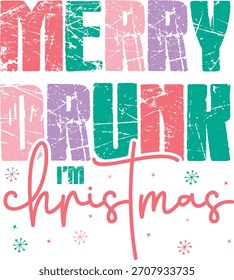 Feliz Bêbado Eu sou Natal, Design de Natal em arquivo vetorial, Design de Natal em arquivo vetorial