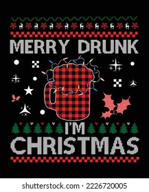 
MERRY DRUNK I'M CHRISTMAS T-SHIRT DESIGN