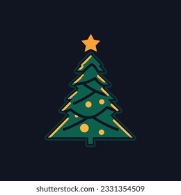 Merry Emerald Green Christmas Tree Icon