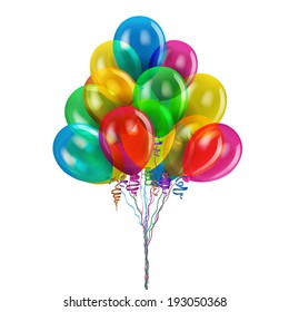 merry festive colored transparent balloons