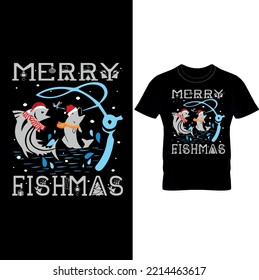  Merry Fishmas- Christmas T-shirt Design –Merry Fishmas Bass Fish Fishing Christmas Ugly Sweater Xmas T-Shirt,Sweatshirt, Fishing Gift, Fishing Lover, Fishing Dad.