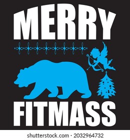 Merry fitmass, t-shirt design vector file.