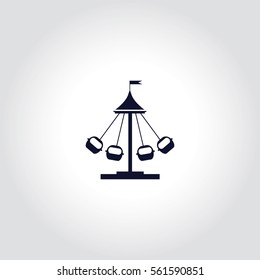 Merry go round. Carousel sign. Circus  Vector Icon.