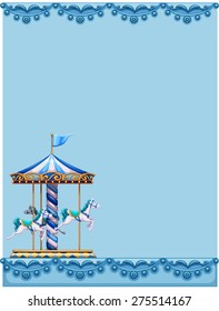 Merry go round design on blue paper