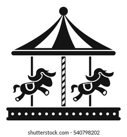 Merry go round horse ride icon. Simple illustration of merry go round horse ride vector icon for web