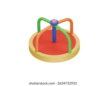 merry go round icon 3d illustration render