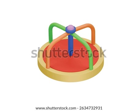 merry go round icon 3d illustration render