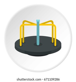Merry go round icon in flat circle isolated vector illustration for web