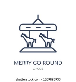 Merry Go Round Icon. Merry Go Round Linear Symbol Design From Circus Collection. Simple Outline Element Vector Illustration On White Background.