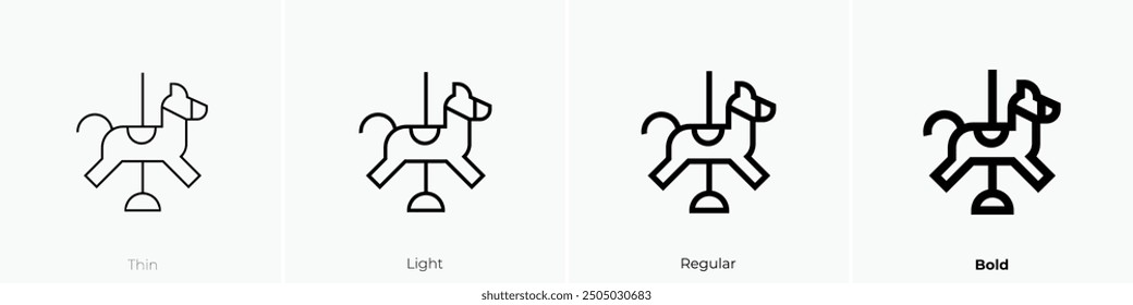 merry go round icon. Thin, Light Regular And Bold style design isolated on white background