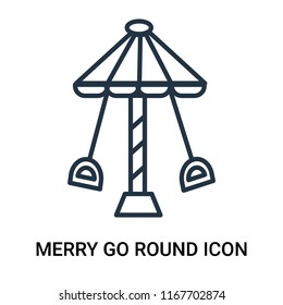 Merry go round icon vector isolated on white background, Merry go round transparent sign , outline linear symbol or thin lined pictogram