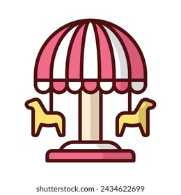 Merry Go Round Icon vector. Stock illustration.