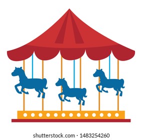 Merry Go Round Vector Illustration Silhouette