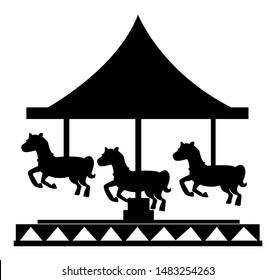 Merry Go Round Vector Illustration Silhouette